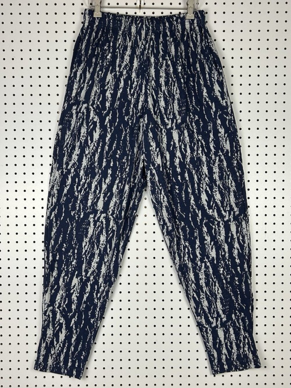 MC Hammer Parachute Pants Medium Workout Baggy 90s Lifting Pattern Blue Gray